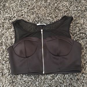 Zip up crop top